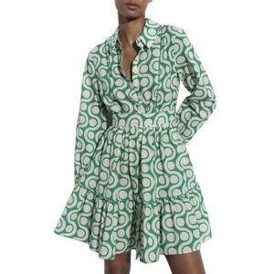 Zara Printed A-Line Shirt Dress Size Small